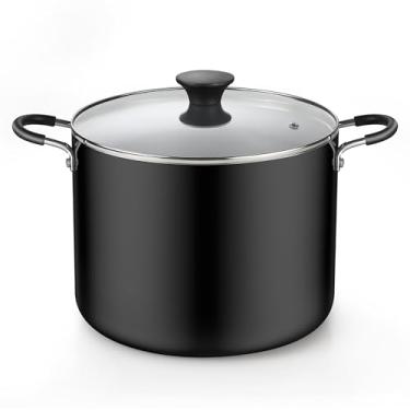 Imagem de Cook N Home Panela antiaderente com tampa, 10,5 L, preta