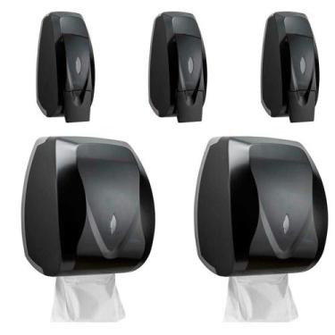 Imagem de Kit 3 Dispenser Porta Sabonete sabão Líquido álcool gel + 2 suporte pa