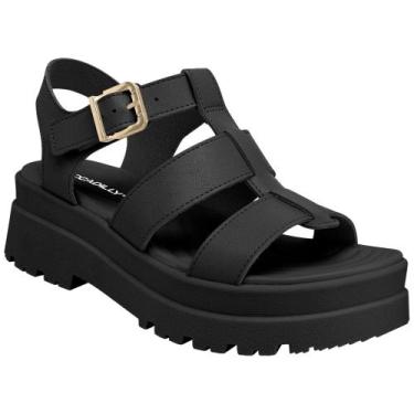 Imagem de Sandália Anabela Médio Piccadilly 219007-5 - Preta, Preto, 38