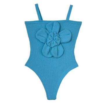 Imagem de Body Com Flor Candy Colors Feminino Infantil Juvenil Look Fim De Ano -