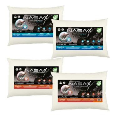 Imagem de Kit com 4 Travessseiros Linha Nasa Viscoelástico - 10cm e 13cm de altu