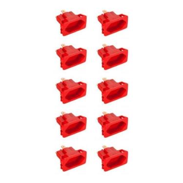 Imagem de 10 Tomada Margirius Para Cx. Embutir Padrão Weg 10/20a Vermelho