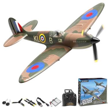 Imagem de VOLANTEXRC RC Plane Spitfire Fighter 4CH Remote Control Airplane RTF with Aileron, Gyro, Aerobatics & 3 Modes to Fly, Hobby Radio Controlled Warbird Aircraft for Adults, Beginners(Green)