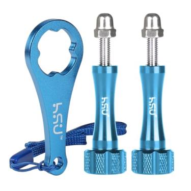 Imagem de HSU Extensão de liga de alumínio + chave inglesa para Gopro Hero 13, 12, 11, 10, 9, 8, 7, 6, 5, 4, compatível com GoPro Media Mod, AKASO Campark e outras câmeras de ação (azul)
