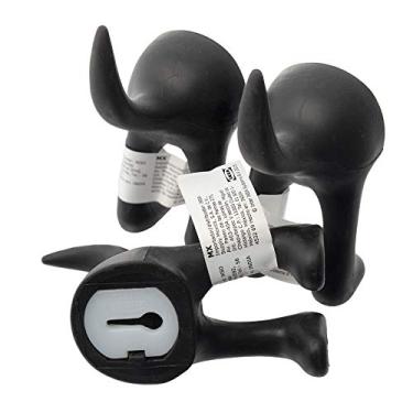 Imagem de Bastis - Conjunto de 3 ganchos de cauda de cachorro chapéu casaco chave cabide montado na parede (preto)