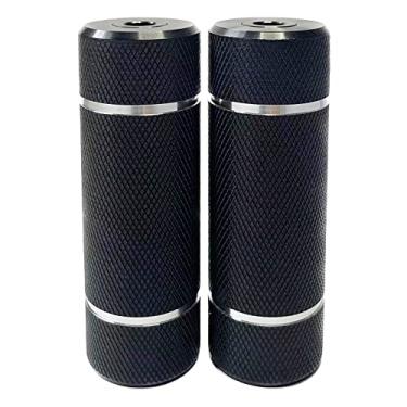 Imagem de WADEKING WHW BMX Bike Pegs 11 cm compatível com eixos de 14 mm e 3/8 polegadas, pinos de roda, liga de alumínio durável e elegante, antiderrapante (preto)