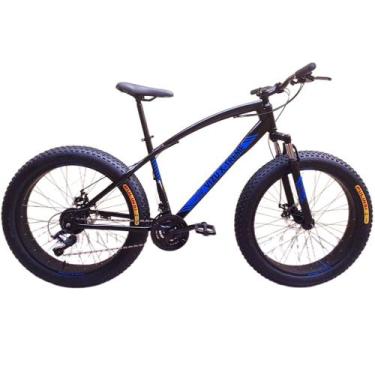 Imagem de Bicicleta Fat Bike Aro 26 Vizu X-Treme 21v Suspensão, Preto, Azul