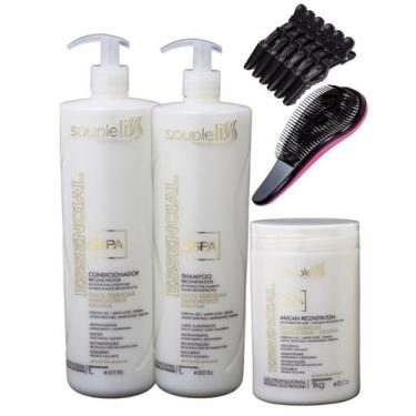 Imagem de Kit Completo Reconstrutor Spa Essencial Soupleliss 3x1l - souple liss