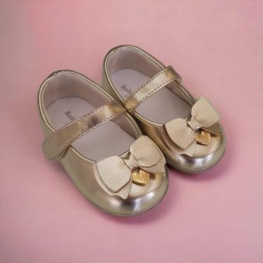 Imagem de Sapatilha Baby I Dourada Laço Pingente-Feminino