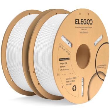 Imagem de ELEGOO Filamento PLA Plus 1,75mm Branco 2KG, Filamento PLA+ de Impressora 3D mais Resistente e mais Forte Precisão Dimensional Pro +/- 0,02 mm, Carretel de 2 Unidades de 1kg (2,2lbs)