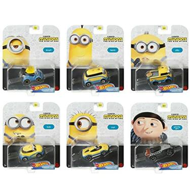 Imagem de HW Character Cars Hot Wheels Character Cars Minions The Rise of Gru - Complete Set of All 6 1:64 Scale Diecast Vehicles