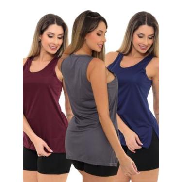 Imagem de Kit 3 Peças - Camiseta Regata Feminina Tapa Bumbum Mullet Academia Fit