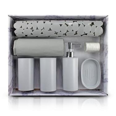 Imagem de Kit Banheiro acessórios 7 Peças Jacki Design Cinza