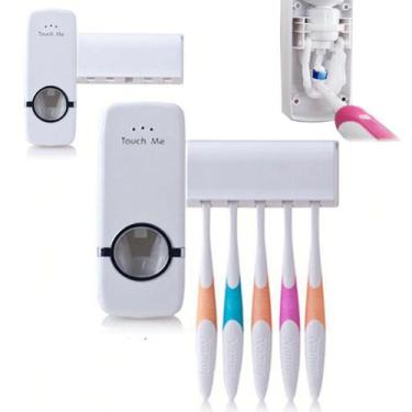 Imagem de Dispenser Aplicador Creme Dental Pasta Dente Suporte Escovas - riosspo