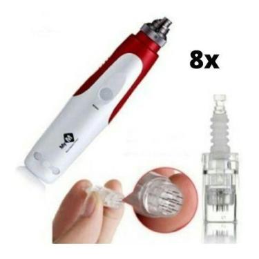 Imagem de Dr Pen Kit 8 Cartuchos Derma Agulhas Pontas 12 36 42 Caneta - oem