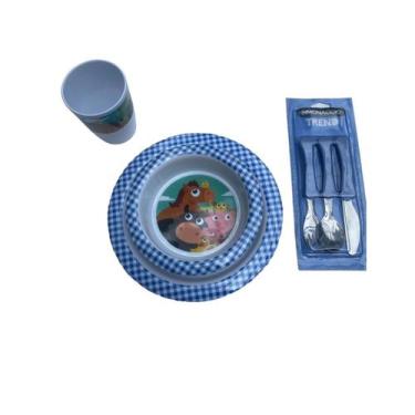 Imagem de Conjunto Pratos Copo e Talheres FAZENDINHA - NT - TUUT
