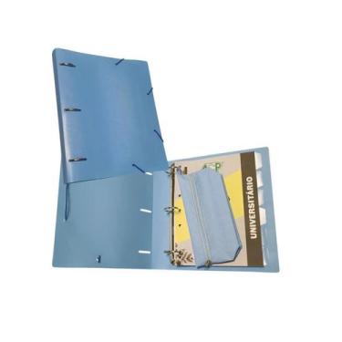 Imagem de Fichário De Pvc Azul Pastel 96fl+6 Div+ - ACP