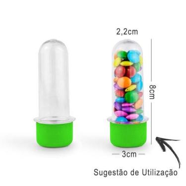 Imagem de Mini Tubete Lembrancinha 8cm 10 unidades - Verde Claro - Rizzo Embalag