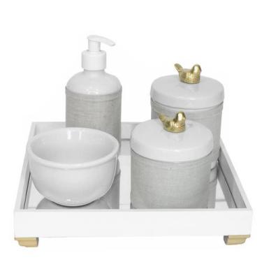 Imagem de Kit Higiene Espelho Potes, Molhadeira, Porta Álcool-Gel e Capa Passari