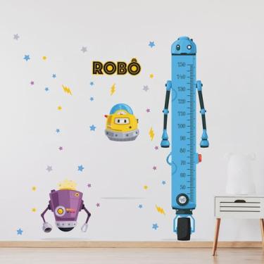 Imagem de Adesivo de Parede Infantil Régua de Crescimento Robôs - Quartinhos