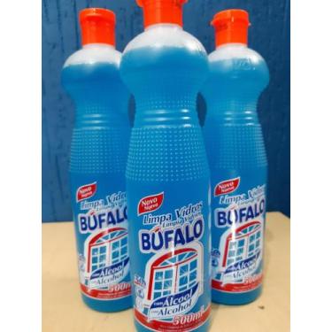 Imagem de Limpa Vidros Perfumado Com Alcool Búfalo 500ml - Kit 3 Unidades - Bufa