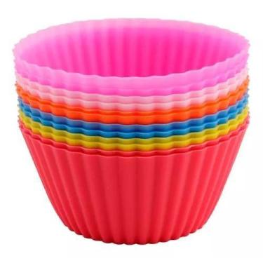 Imagem de Kit 6 Unidades Forma Silicone AIR FRY FORNO Cupcake Muffins Reutilizáv