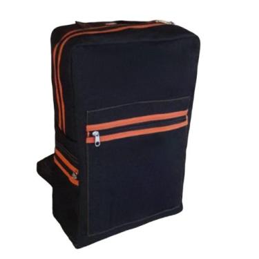 Imagem de Mochila Jeans Feminino Masculino Lisa Repartições em Zíper Espaçosa Di