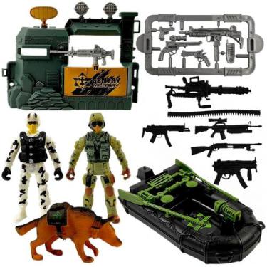 Imagem de  Kit militar base Operações bote combate Brinquedo infantil - Marca
