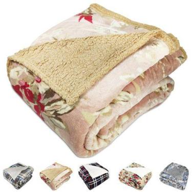 Imagem de Cobertor Sherpa Queen Dupla Face Sherpa Toque Pele de Ovelha Carneiro 