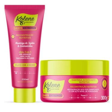 Imagem de Kit Kolene Danos Extremos Reconstrução Nutritiva Óleo em Creme + Mante