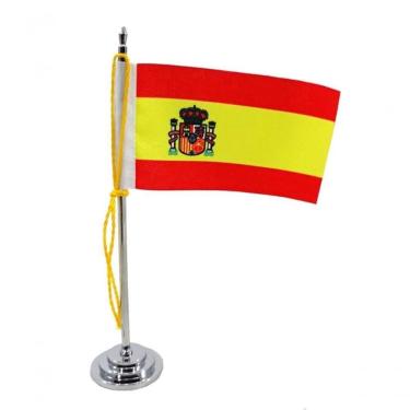 Imagem de Mini Bandeira De Mesa Espanha 15 Cm Poliéster