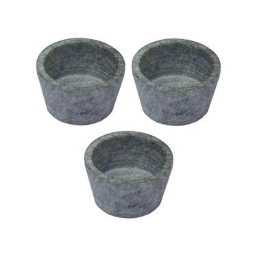 Imagem de Kit 3 Mini Molheira Tigela Molho Petisco em Pedra Sabão 80ml - Industr