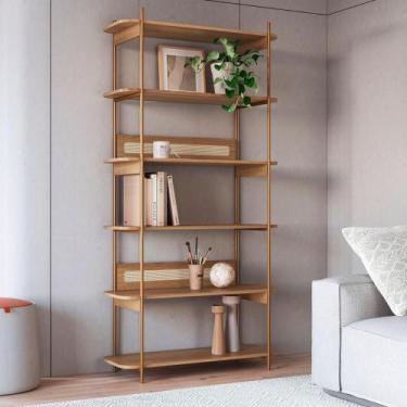 Imagem de Estante Multiuso Oslo 180 cm com 6 Prateleiras e Pé Metal - Artesano E