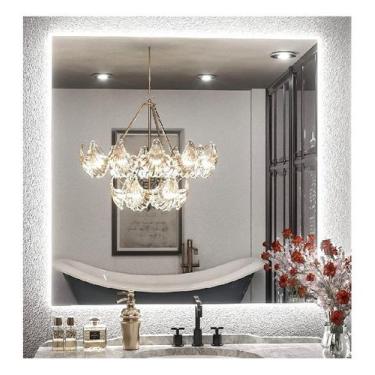 Imagem de Espelho lapidado bisotê Iluminado com LED frio - 90x90cm - Woodglass
