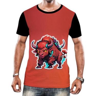 Imagem de Camiseta Camisa Tshirt Animais Cyberpunk Búfalo Africa HD 3 - Enjoy Sh
