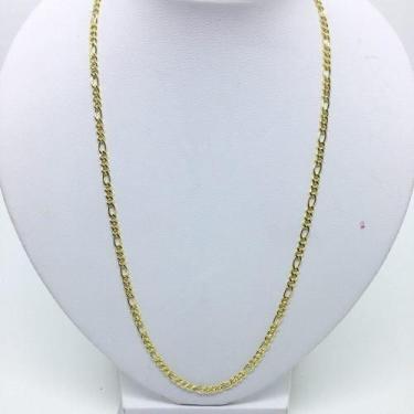 Imagem de Cordão Corrente Masculina 60cm 3mm 3 X 1 Folheado A Ouro 18k - Michest