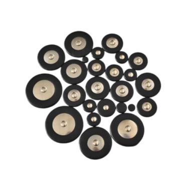 Imagem de YIJU Almofadas de couro pu para saxofone 25x, almofadas de couro pu profissional leve com vários tamanhos para peças de reparo de saxofone alto