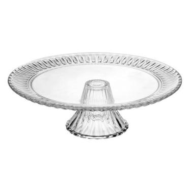 Imagem de Prato para Bolo Lyor Radial de Cristal com Pé 31,5cm X 10cm