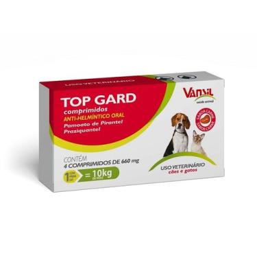 Imagem de Vermífugo Top Gard 660mg 4cp para Cães e Gatos  - Vansil