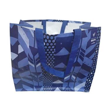 Imagem de 10 Sacolas Ráfia Retornável Grande 39x44x22cm Traços Anc. B4u