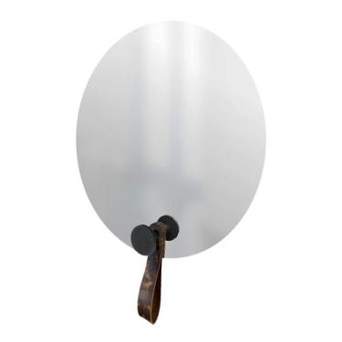 Imagem de Espelho Funcional Hook Preto Alça Rajada 50 Cm Redondo - e2g Design