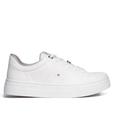 Imagem de Tênis Feminino Via Marte com Pingentes Strass Branco, Branco, 36