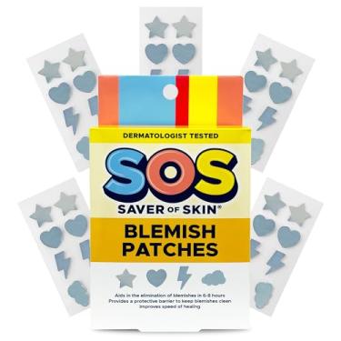 Imagem de SOS SAVER OF SKIN Adesivos divertidos para manchas - hidrocolóide de ação rápida para espinhas, espinhas, acne e manchas faciais - sem látex e vegano com um toque de estilo (prata holográfica)