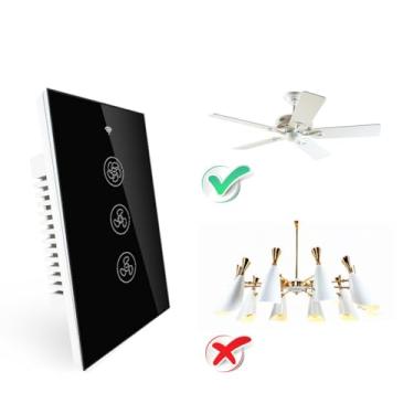 Imagem de Ventilador de teto painel interruptor de velocidade inteligente app temporizador controle de voz