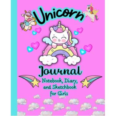 Imagem de Unicorn Journal: Notebook, diary, and Sketchbook for Girls. Composition Size 7.5"x9.25". With Lined and Blank Pages, Perfect for Journal, Doodling, ... gift baskets. Cute for unicorn lover girl.