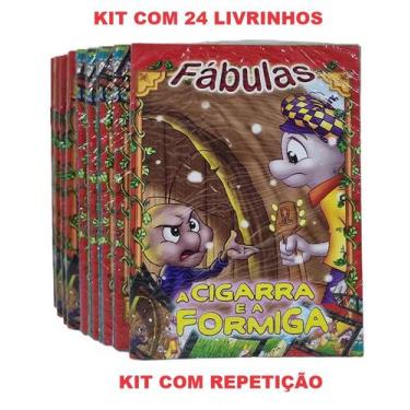 Imagem de 24 Livros Fábulas História  Atacado Lembrancinha De Aniversário C/ Rep
