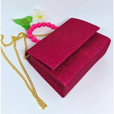 Imagem de Bolsa Infantil Mini Bag Cute alça corrente Transversal Mão Pérola Bolsinha Menina Brilhosa Glitter Blogueirinha moda