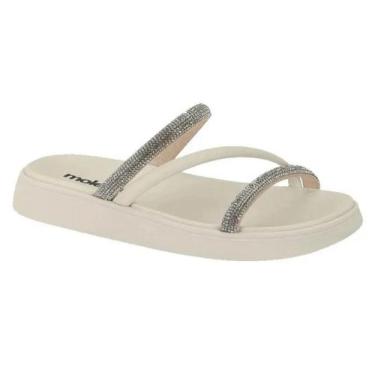 Imagem de Sandalia feminina Papete Virginia Strass Pedrinhas Brilho  Moleca Orig