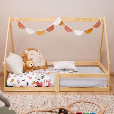 Imagem de Mini Cama Infantil Montessoriana Casinha de madeira com estrado Wilma 