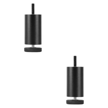 Imagem de IEUDNS 2pcs móveis ajustáveis ​​pernas sofá pés metal metal resistente redonda à prova de ferrugem Substituição das pernas para o armário da máquina de lavar, Preto, 6cm